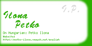 ilona petko business card